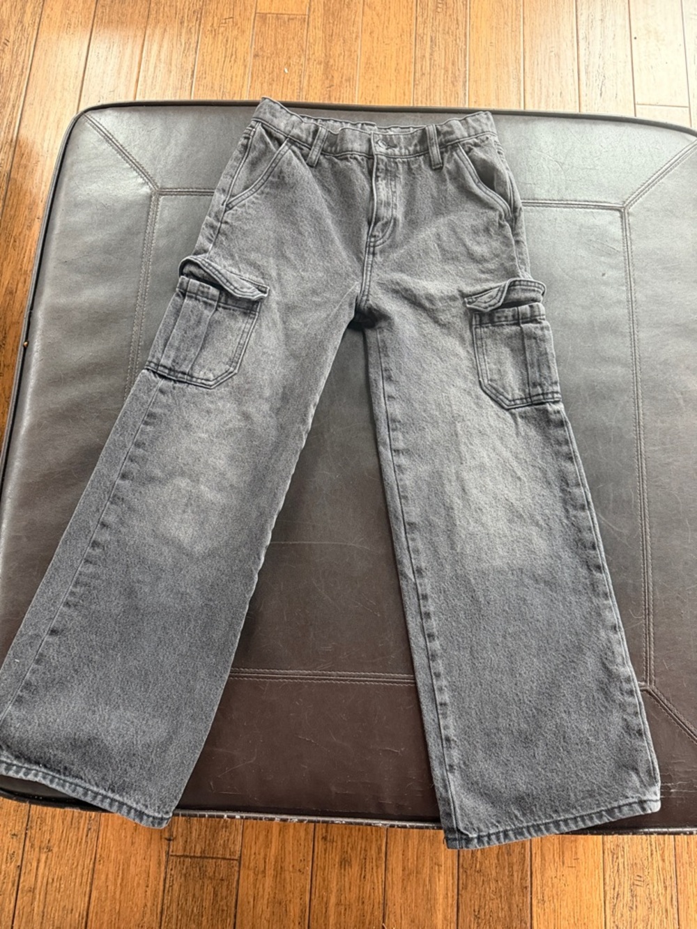 Old Navy High Rise Baggy Wide Leg “Built In Tough” Black Cargo Jeans (Size 14)